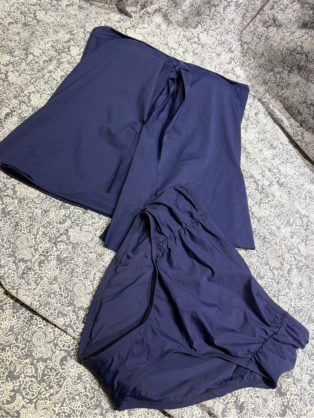 NWT Tommy Bahama bandeau tankini swimsuit navy blue medium
